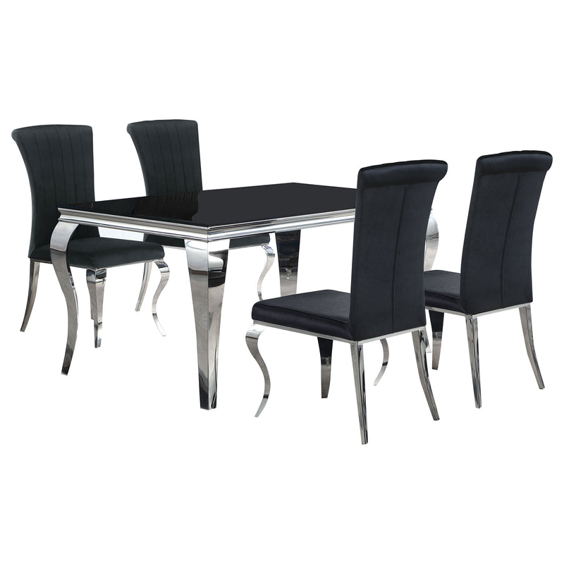 Carone 5 Pc Dining Sets Black