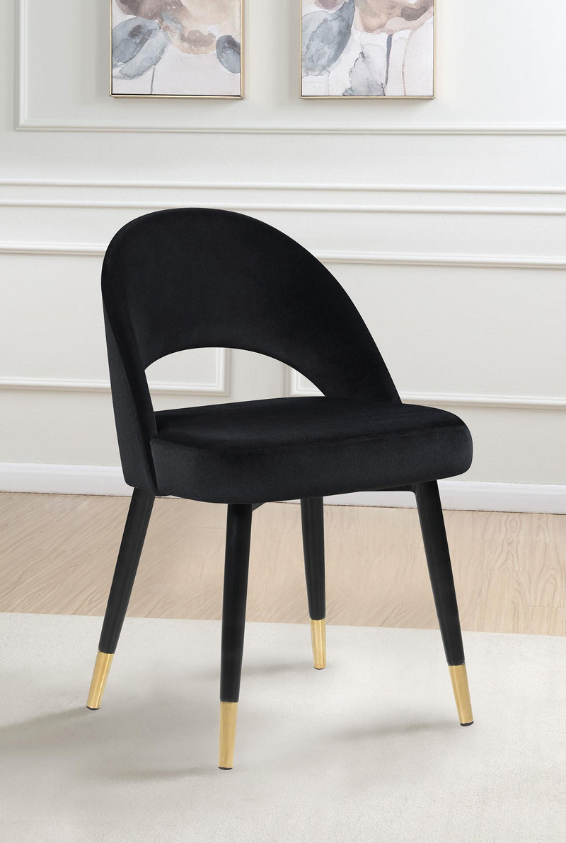 Lindsey Arched Back Upholstered Side Chairs Black (Set of 2)