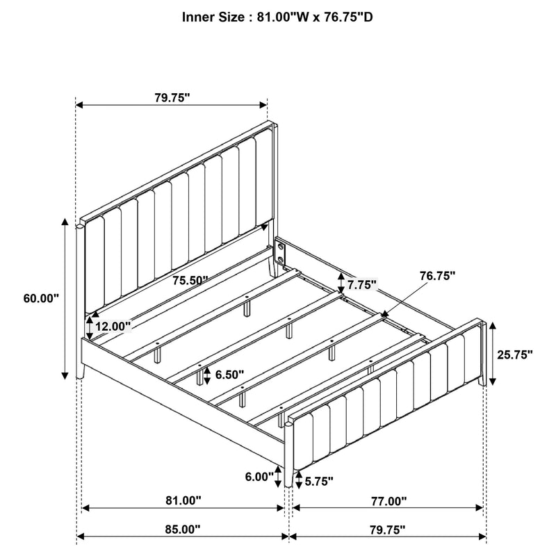 Brookmead 60-inch Upholstered Bed Black