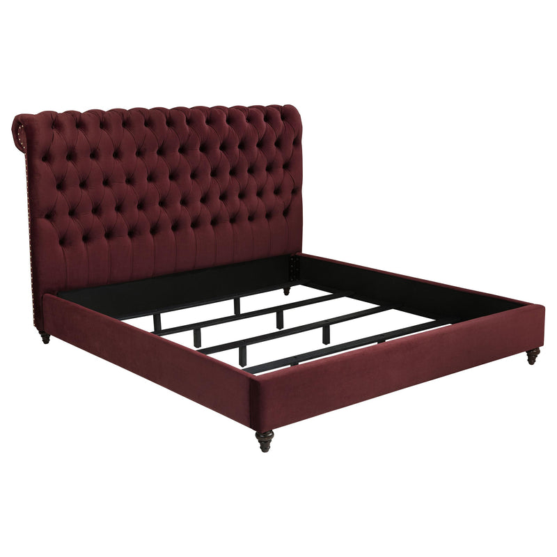 Devon Bedroom Set Wine Red and Dark Oak