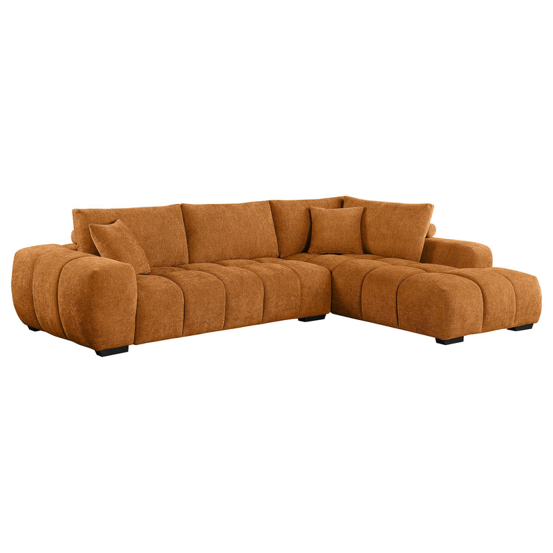 Camacho Upholstered Chaise Sectional Sofa Amber