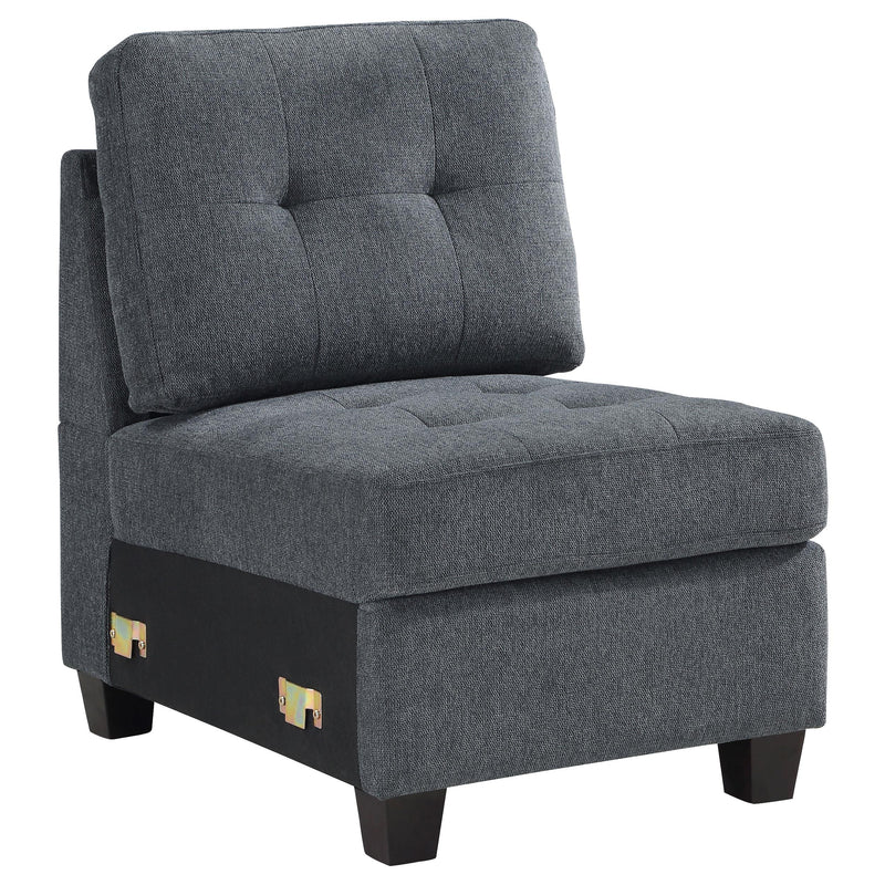 Georgina Upholstered Armless Chair Steel