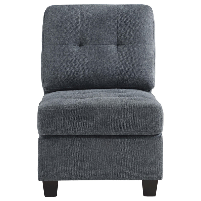 Georgina Upholstered Armless Chair Steel
