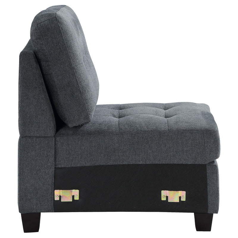 Georgina Upholstered Armless Chair Steel