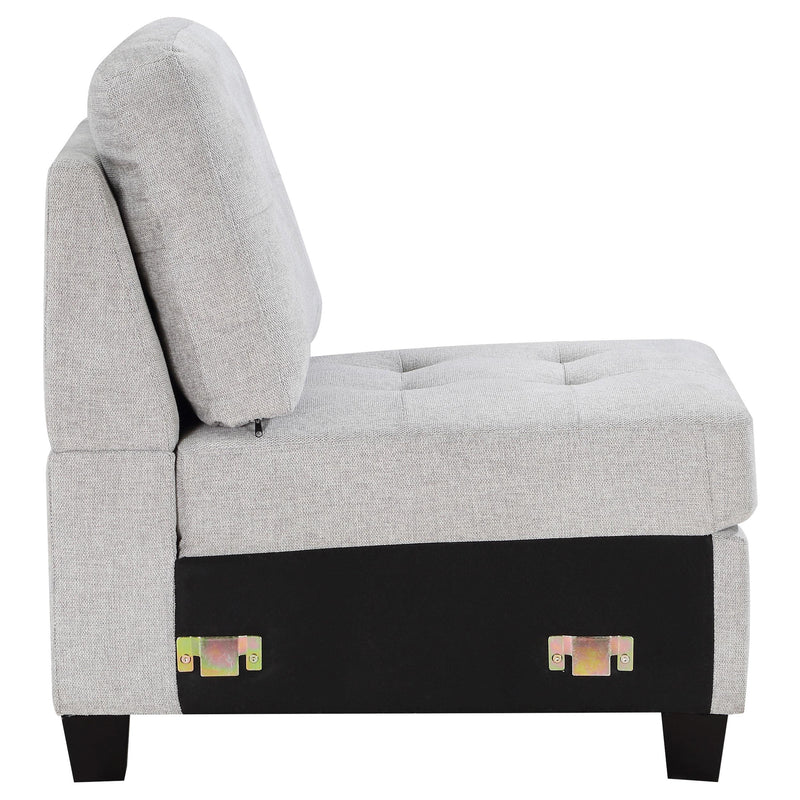 Georgina Upholstered Armless Chair Steel