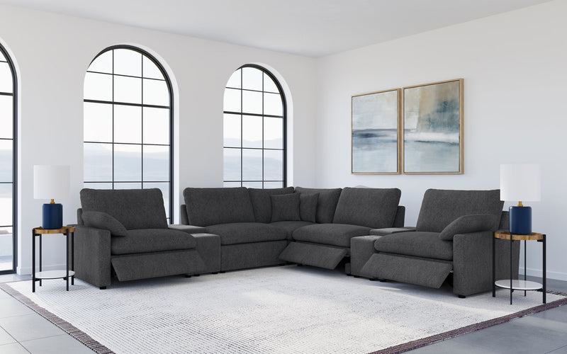 Collins Black & White Reclining Sectional