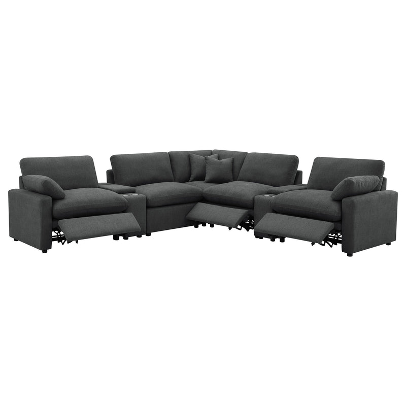 Collins Black & White Reclining Sectional