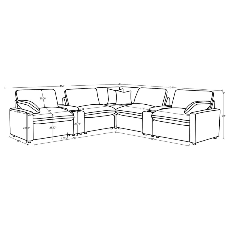 Collins Black & White Reclining Sectional
