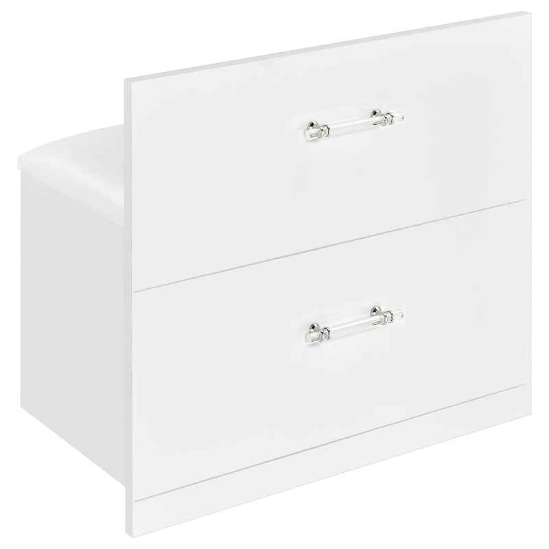Flora 2-drawer Vanity Set with LED Mirror High Gloss