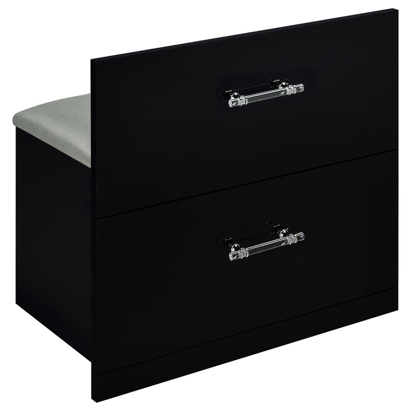 Flora 2-drawer Vanity Set with LED Mirror High Gloss