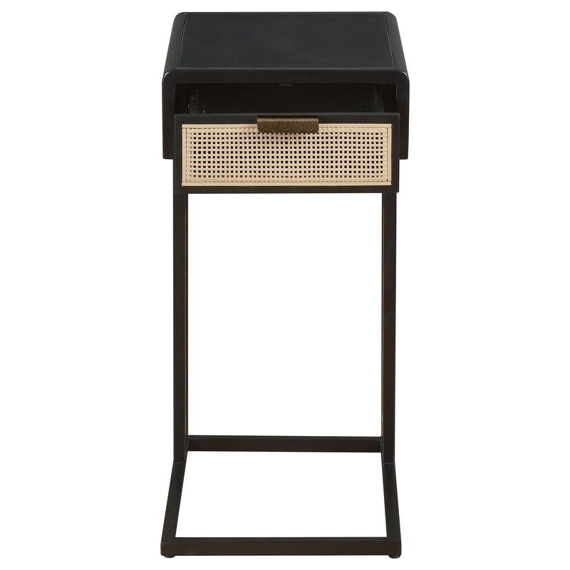 Amherst 1-drawer Radio Weave Cane Metal Side Table
