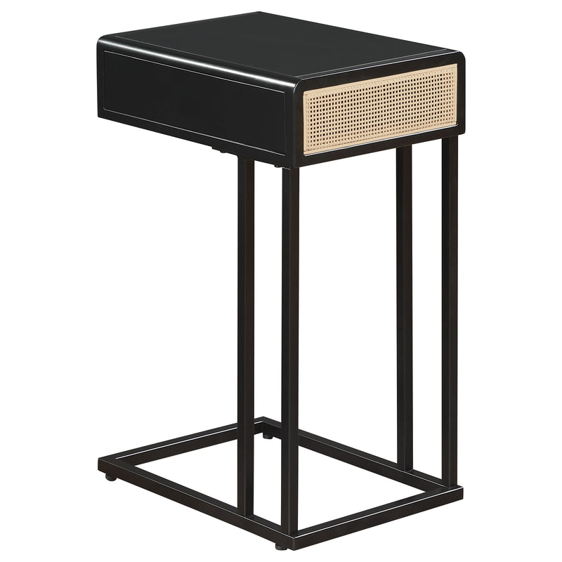 Amherst 1-drawer Radio Weave Cane Metal Side Table