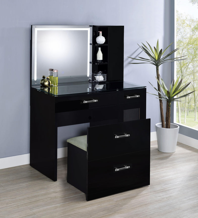 Flora 2-drawer Vanity Set with LED Mirror