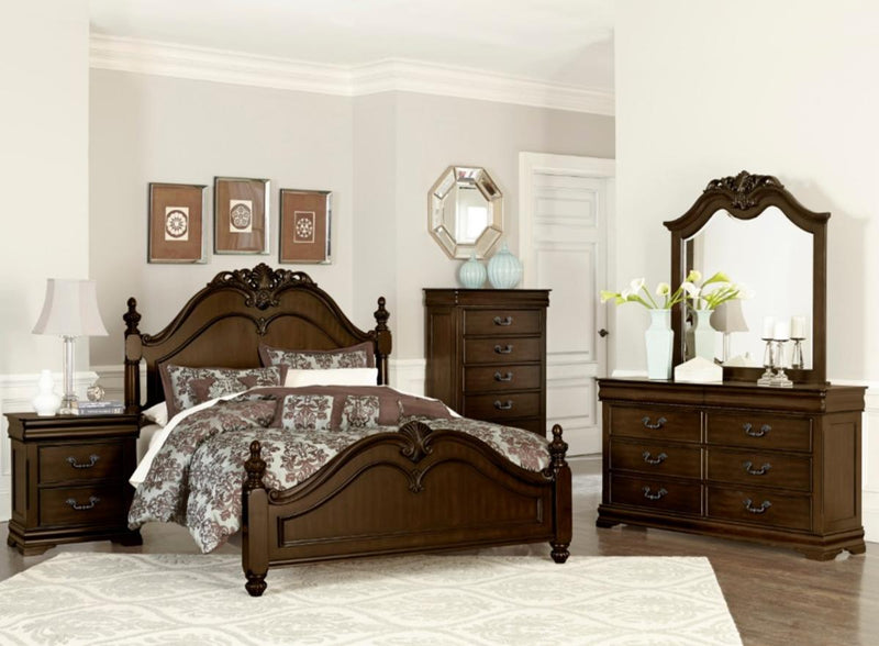 Mont Belvieu King Panel Bed in Dark Cherry 1869K-1EK*