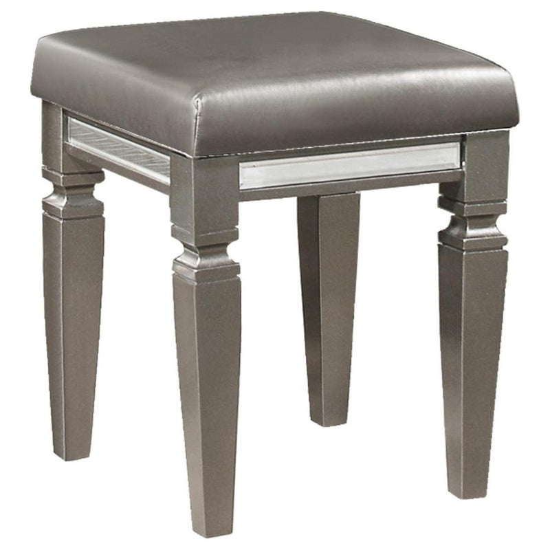 Tamsin Vanity Stool in Silver Grey Metallic 1616-14
