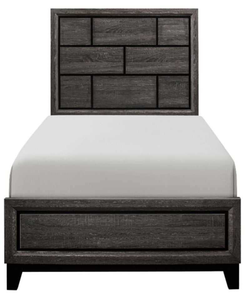 Davi Twin Panel Bed in Gray 1645T-1*