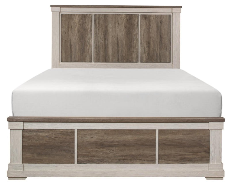 Arcadia King Panel Bed in White & Weathered Gray 1677K-1EK*