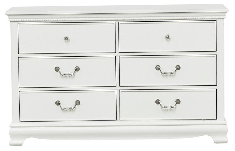 Lucida 6 Drawer Dresser in White 2039W-5