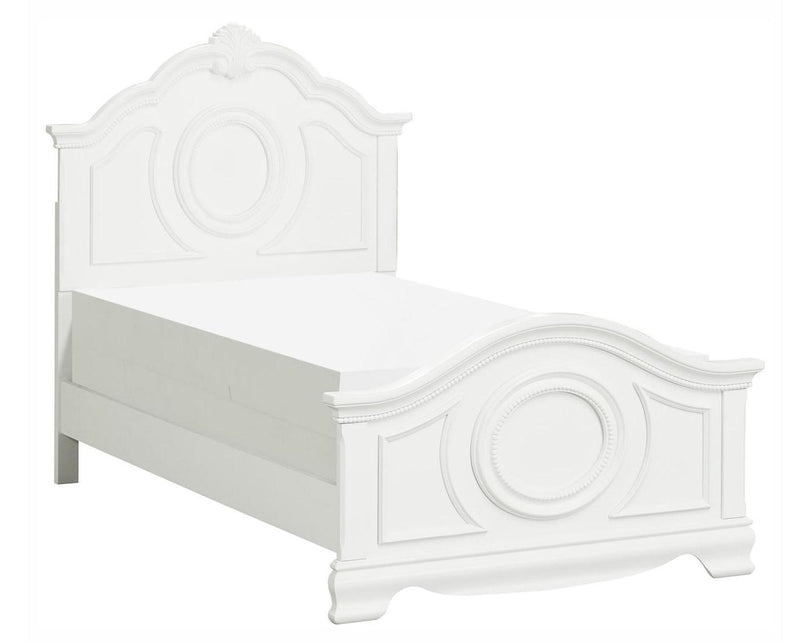 Lucida Full Panel Bed in White 2039FW-1*