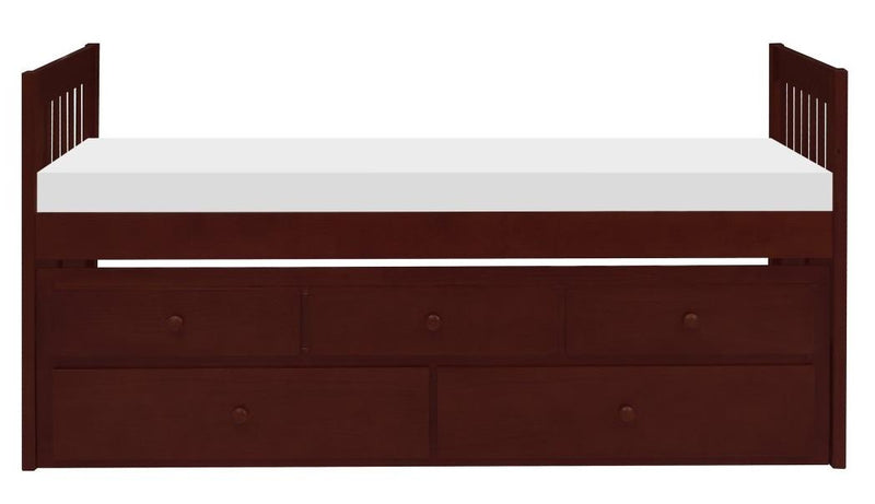Rowe Twin/Twin Trundle Bed w/ Two Storage Drawers in Dark Cherry B2013PRDC-1*
