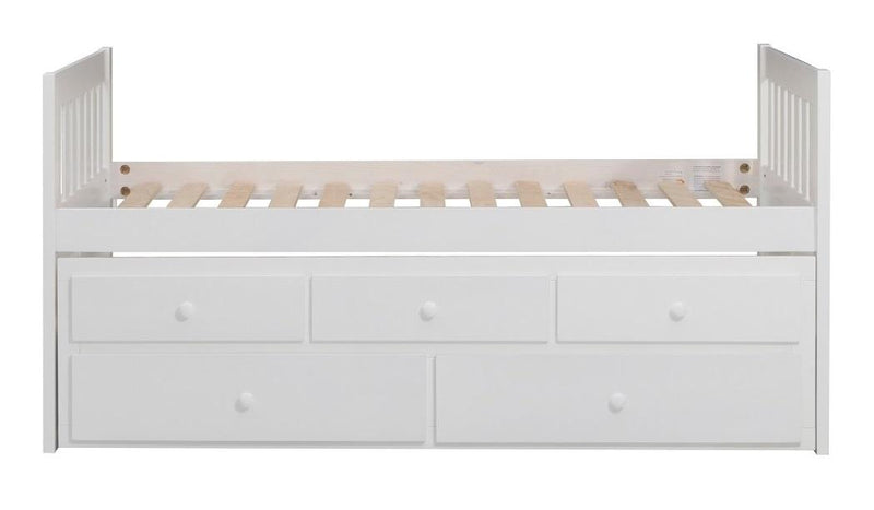 Galen Twin/Twin Trundle Bed with Storage in White B2053PRW-1*