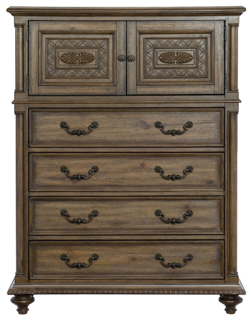 Rachelle 4 Drawer Chest in Weathered Pecan 1693-9