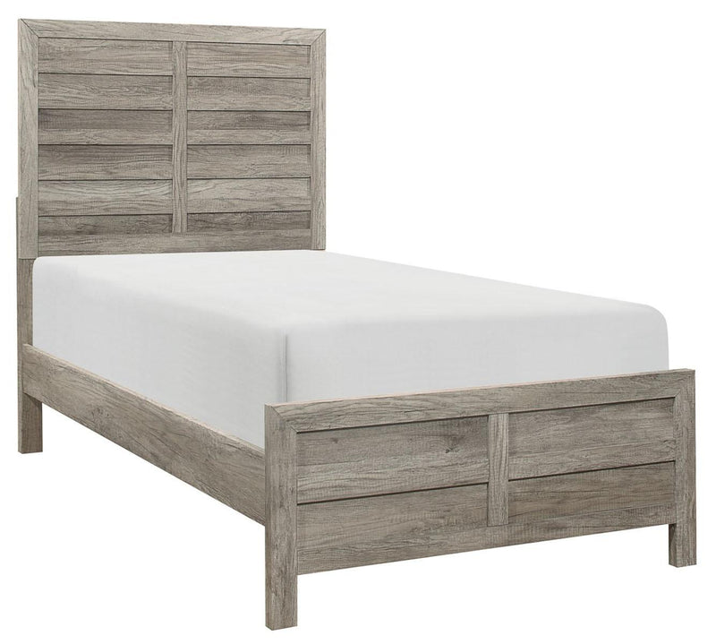 Mandan Twin Panel Bed in Weathered Gray 1910GYT-1*
